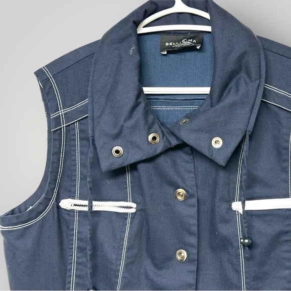 224 - Bellissima Navy Vest with White Stitching - Picture 6 of 12